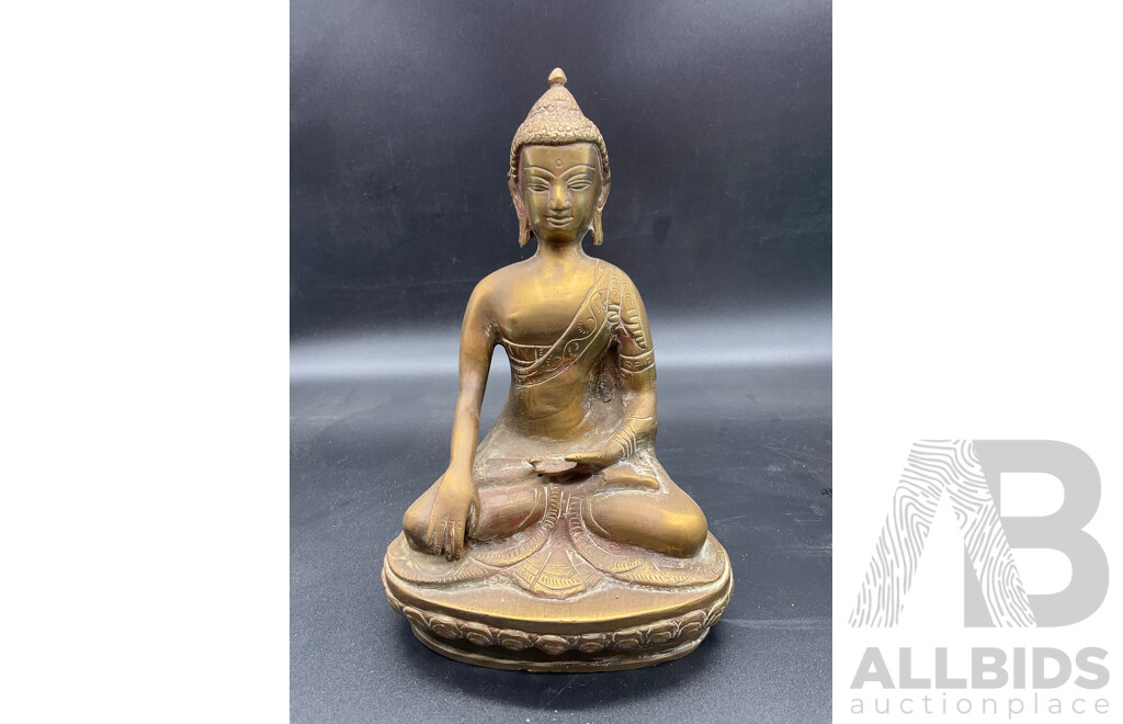 Assorted Decor Including Buddha Statues, Pair of Carved Stone Temple Dogs and More