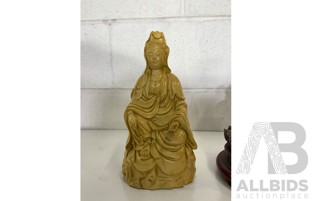 Collection of Gilt Carved Timber Buddha Statues - Lot of 6