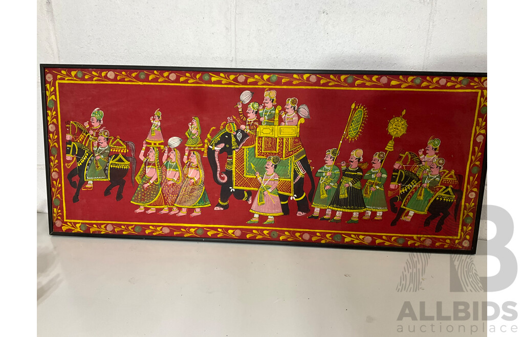 Assorted Elephants Statues, Gem Stone Painting and Framed Hand Painting - Lot of 11