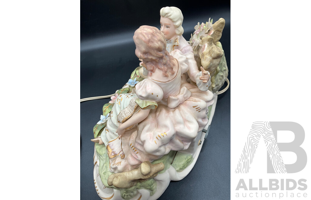 Courting Couple Bisque Figurine Lighted with Music in Style of LENWILE ARDALT and Assorted  Victorian Style and Other Porcelain Ceramic Figurines Collection - Lot of 28