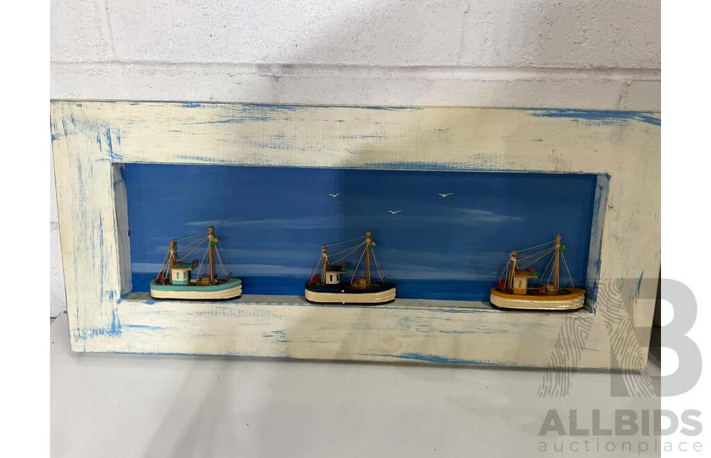 N. HOWE (1981), "Lighthouse" Oil on Board , Together with a Collection of Nautical Themed Items - Lot of 16