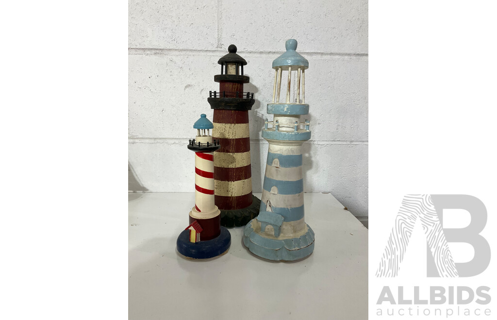 N. HOWE (1981), "Lighthouse" Oil on Board , Together with a Collection of Nautical Themed Items - Lot of 16