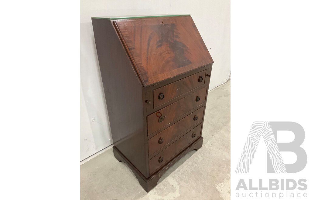 Vintage Asian Timber Cabinet with Slanted Top