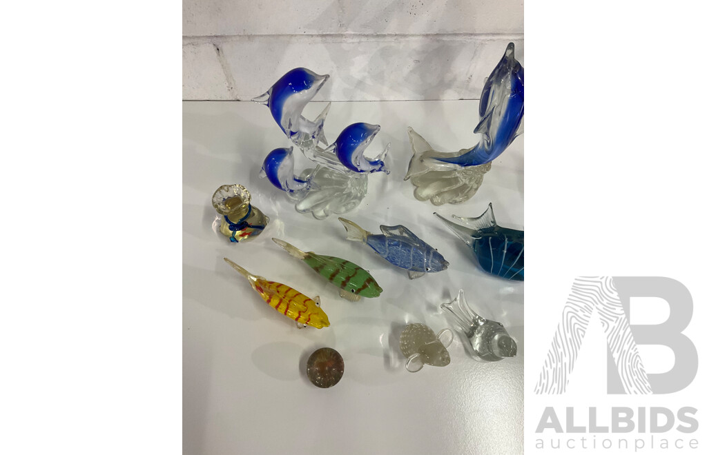 Assorted  Art Glass Collection, Including Franklin Mint Moonlight in Platinum Sculpture - Lot of 17