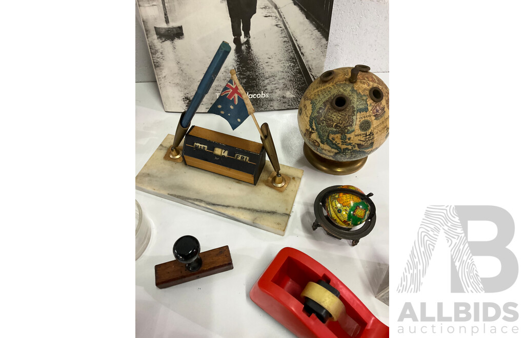 Legends of the Anzacs 2017 Coin Album, Austrtalia Commonwealth Bank 1992 80 Years Anniversary Medal, Assorted Collection of Office Supplies, Pyramid Style Desk Organiser and More