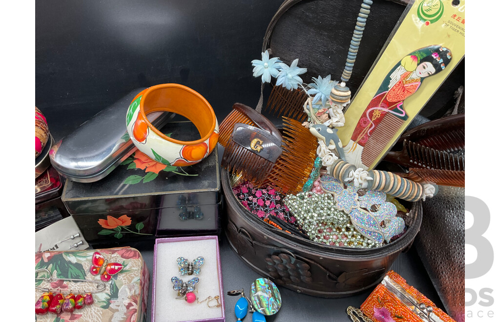 Assorted Costume Jewellery - Bracelets, Earrings, Necklaces, Rings, Musical Jewellery Boxes and More