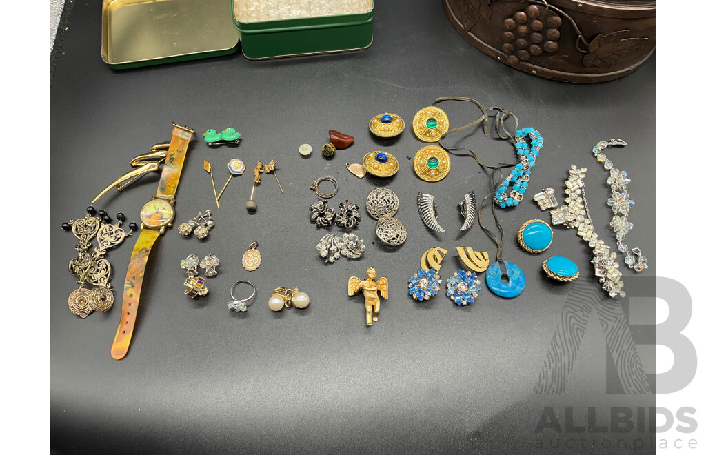 Assorted Costume Jewellery - Bracelets, Earrings, Necklaces, Rings, Musical Jewellery Boxes and More