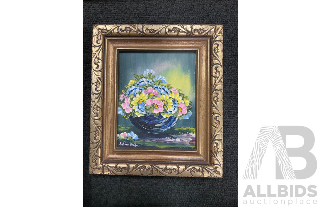Unknown Artists , Oil on Board, One Print - Lot of 7