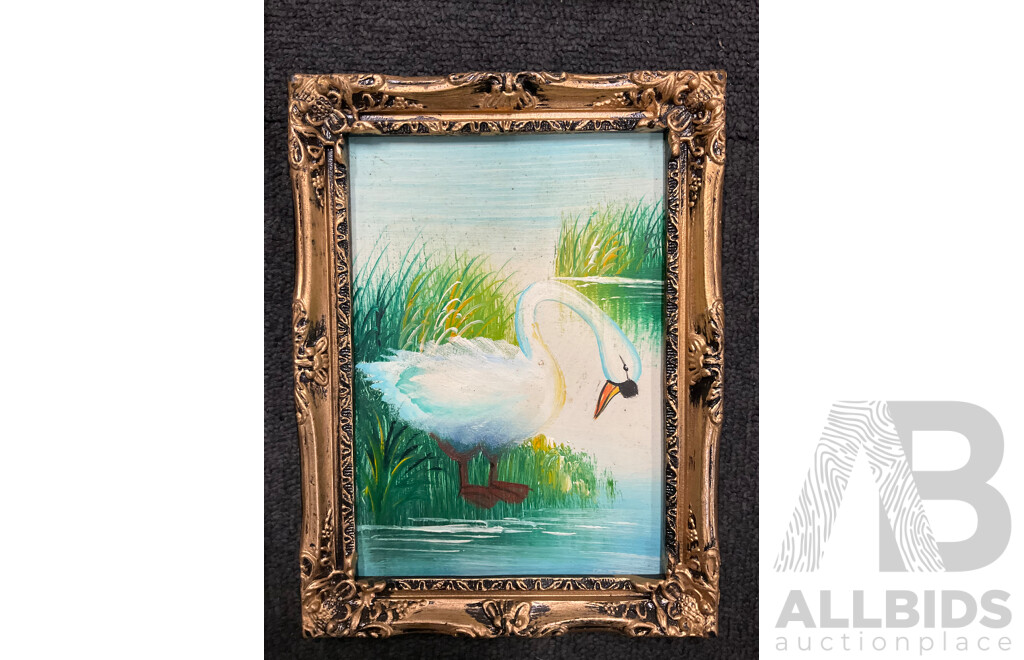 Unknown Artists , Oil on Board, One Print - Lot of 7