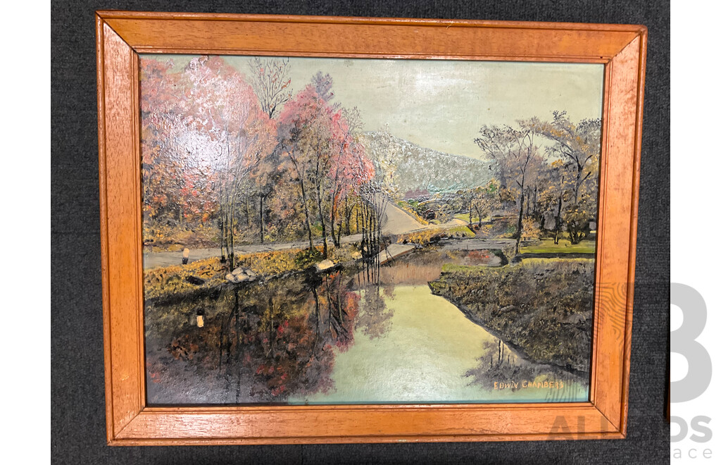 Edwin Chambers, Oil on Board X3, One Unknown Artist, Oil on Board - Lot of 4
