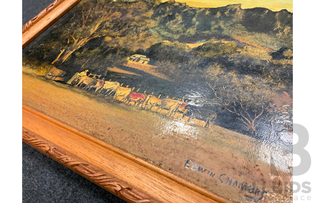 Edwin Chambers, Oil on Board X3, One Unknown Artist, Oil on Board - Lot of 4