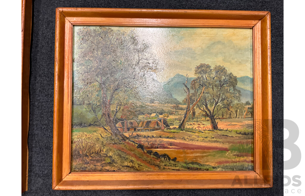 Edwin Chambers, Oil on Board X3, One Unknown Artist, Oil on Board - Lot of 4
