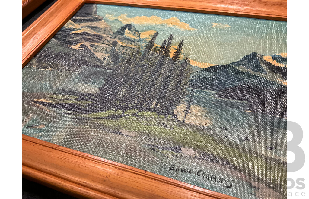 Edwin Chambers, Oil on Board X3, One Unknown Artist, Oil on Board - Lot of 4