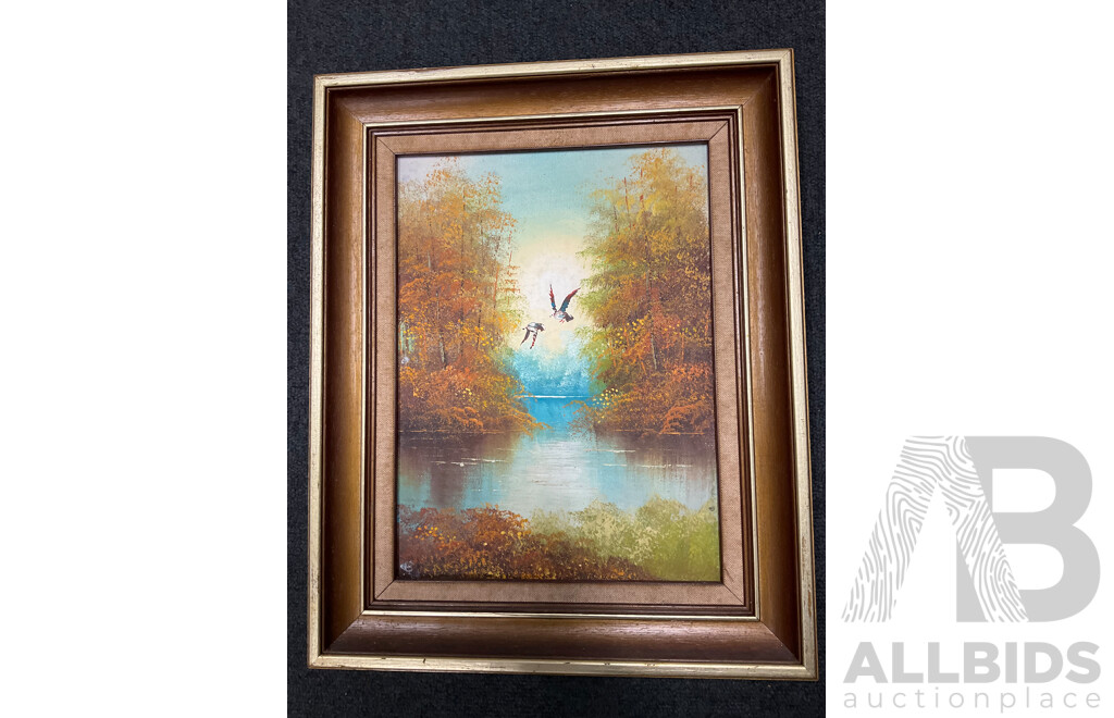 Assorted Paintings - Oil on Board by Unknown Artist 6x, One Print -  Lot of 7