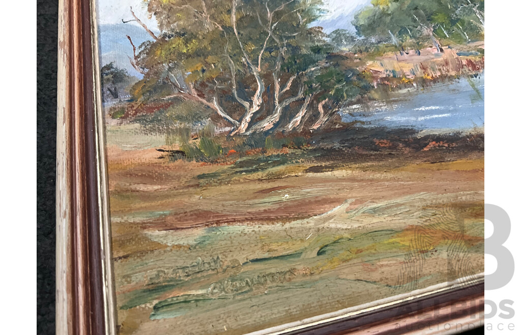 Assorted Paintings - Oil on Board by Unknown Artist 6x, One Print -  Lot of 7