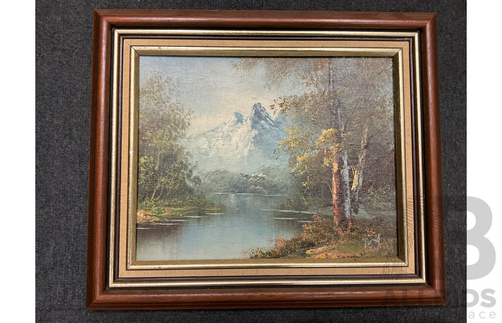 Assorted Paintings - Oil on Board by Unknown Artist 6x, One Print -  Lot of 7