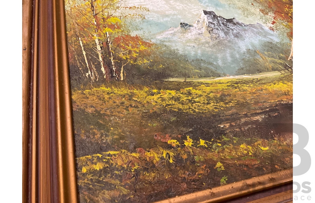 Assorted Paintings - Oil on Board by Unknown Artist 6x, One Print -  Lot of 7