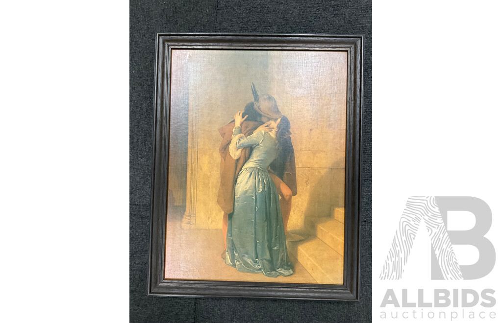 Assorted Prints - Including "The Helping Hand" After Emile Renouf, "The Kiss" After Francesco Heyez and "First Steps" After Richard Catoon Woodville - Lot of 3
