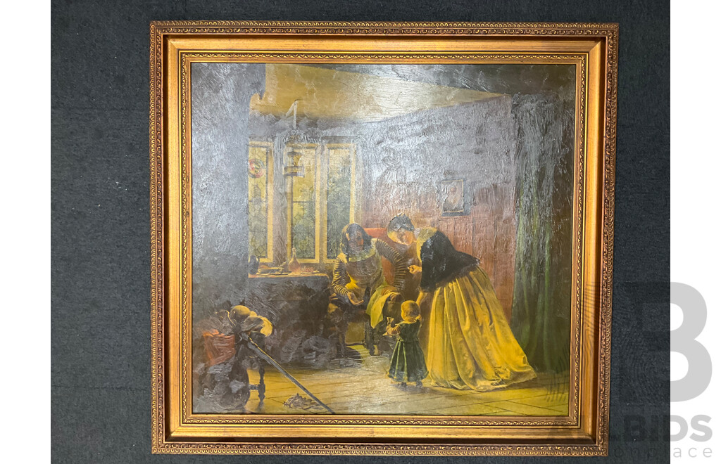 Assorted Prints - Including "The Helping Hand" After Emile Renouf, "The Kiss" After Francesco Heyez and "First Steps" After Richard Catoon Woodville - Lot of 3