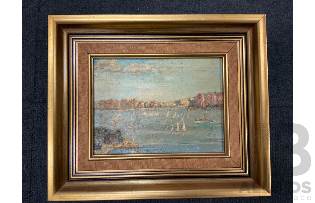 John Biasetto “Near Grafton”, Carol Dixon “Collectors”, E. Mol Dehle “Girl Drying Her Hair”, Anne Dunne “ Lake Hayes”, M. Miles “Neutral Bay”- Oil on Board, Lot of 5