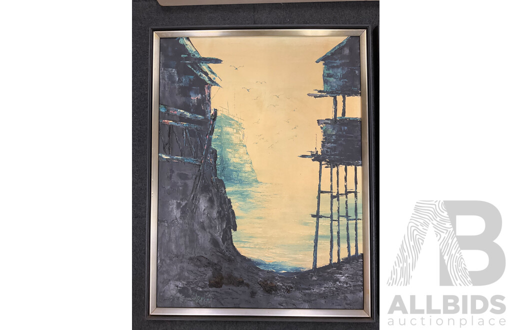 Assorted Large Paintings - Oil on Board 3x, Oil on Canvas 3x - Lot of 6