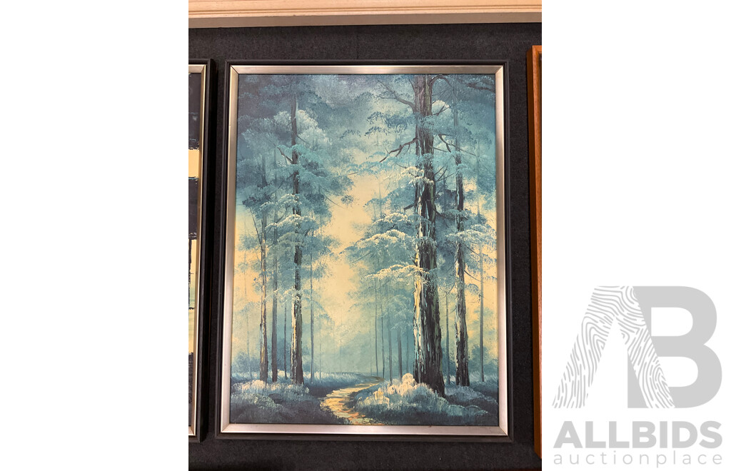 Assorted Large Paintings - Oil on Board 3x, Oil on Canvas 3x - Lot of 6