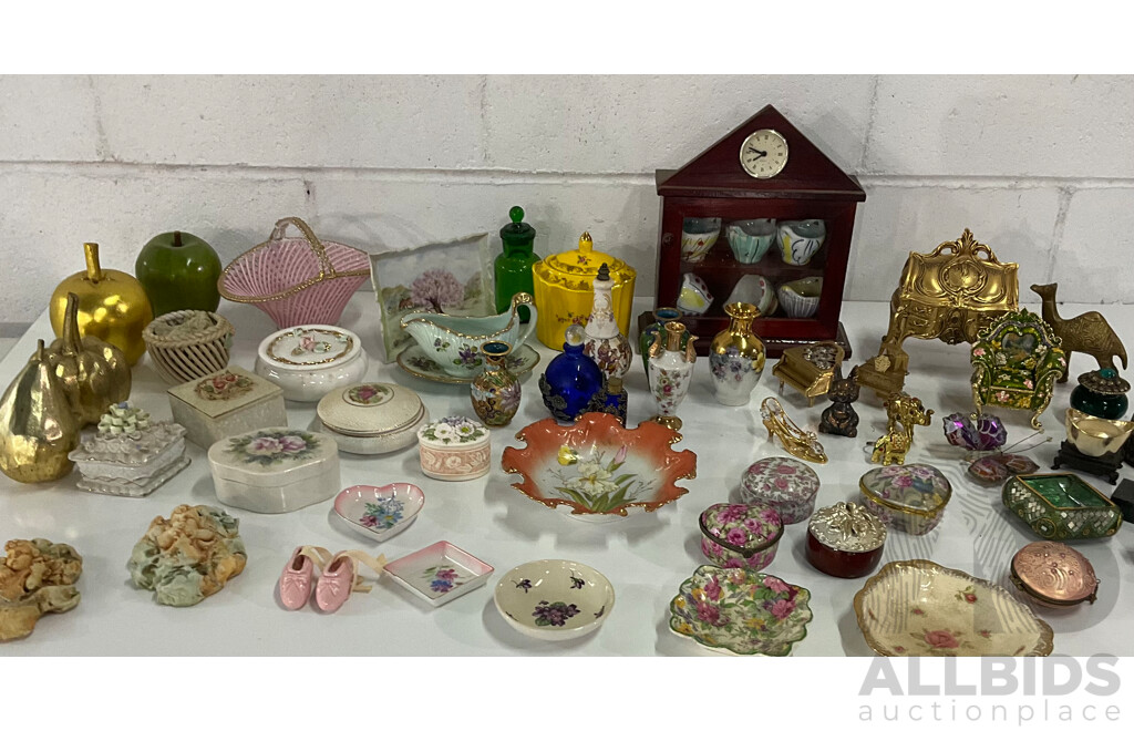 Assorted Porcelain Collection, Trinket Boxes, Plates - Crown Ducal and Others and More
