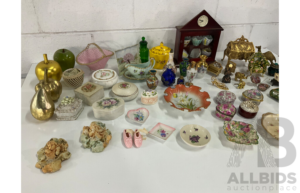 Assorted Porcelain Collection, Trinket Boxes, Plates - Crown Ducal and Others and More