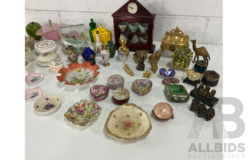 Assorted Porcelain Collection, Trinket Boxes, Plates - Crown Ducal and Others and More