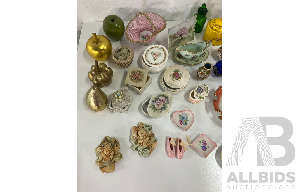 Assorted Porcelain Collection, Trinket Boxes, Plates - Crown Ducal and Others and More
