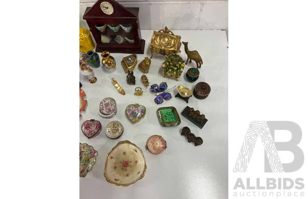 Assorted Porcelain Collection, Trinket Boxes, Plates - Crown Ducal and Others and More