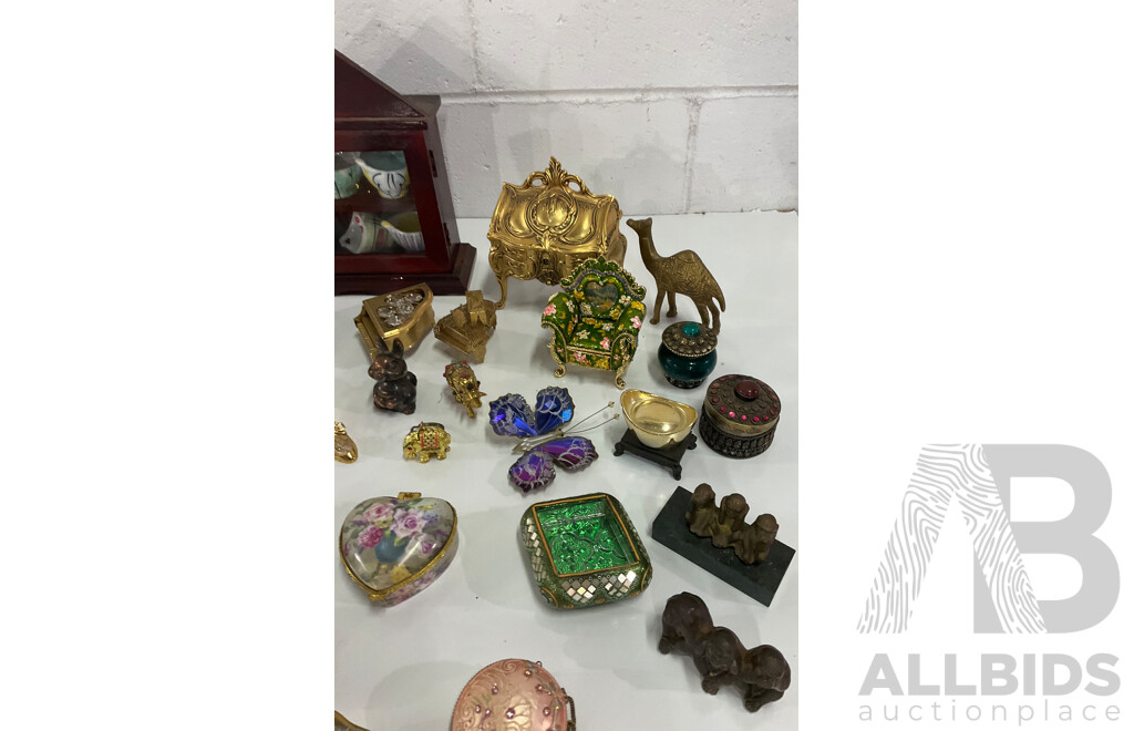 Assorted Porcelain Collection, Trinket Boxes, Plates - Crown Ducal and Others and More