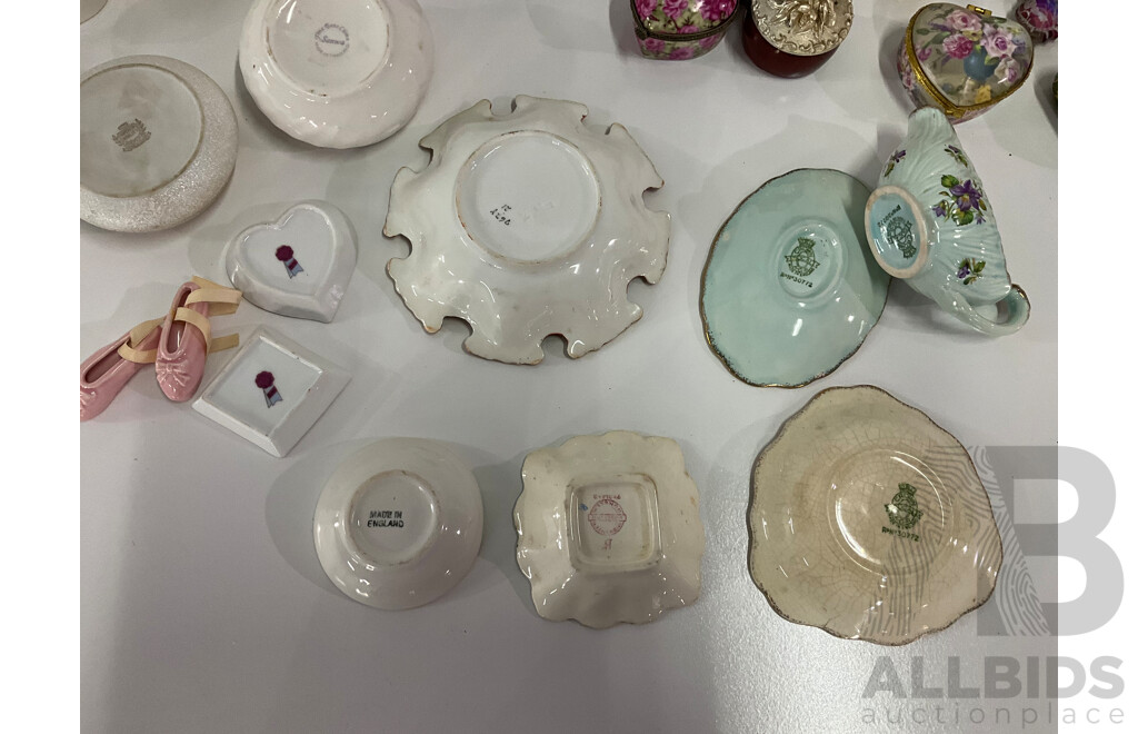 Assorted Porcelain Collection, Trinket Boxes, Plates - Crown Ducal and Others and More