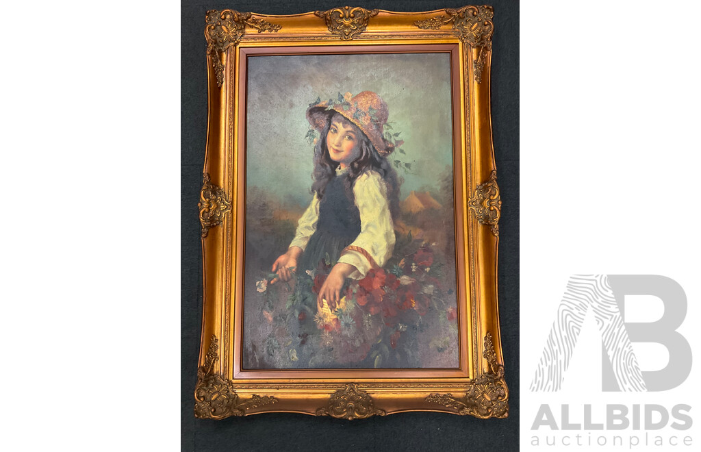 Large Woman Portrait Inspired by A. Piot, 