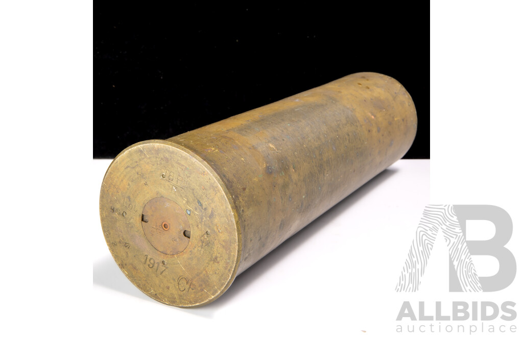 Antique British or Australian Brass 1917 Artillery Shell