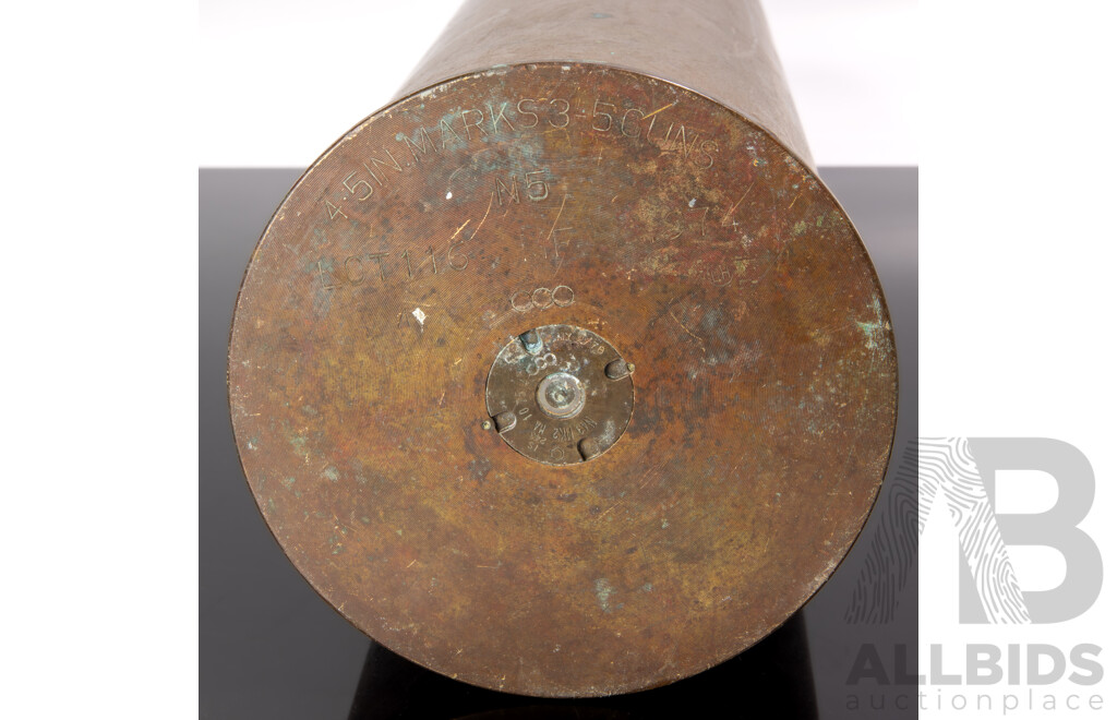 Antique British or Australian Copper 4.5 Inch Mark 3 Artillery Shell