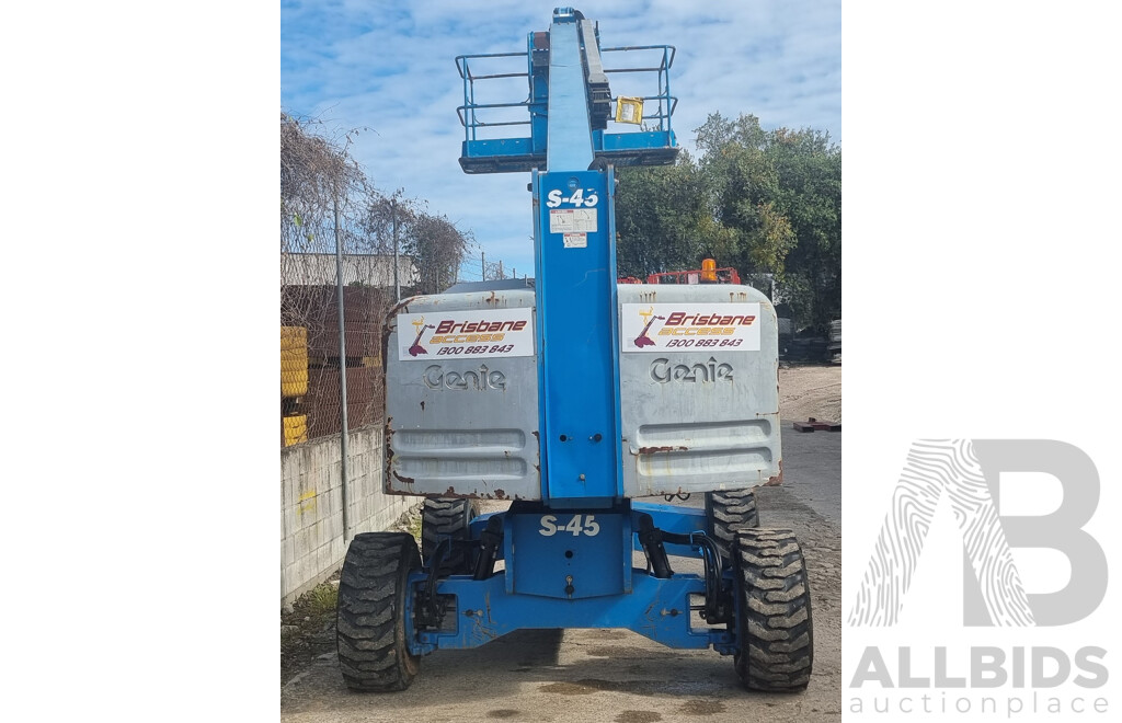 10/2015, 6.8 Tonne, 45ft Diesel Deutz F3L 2011, Telescopic Genie S-45 4WD - 13.7m Stick Boom Lift