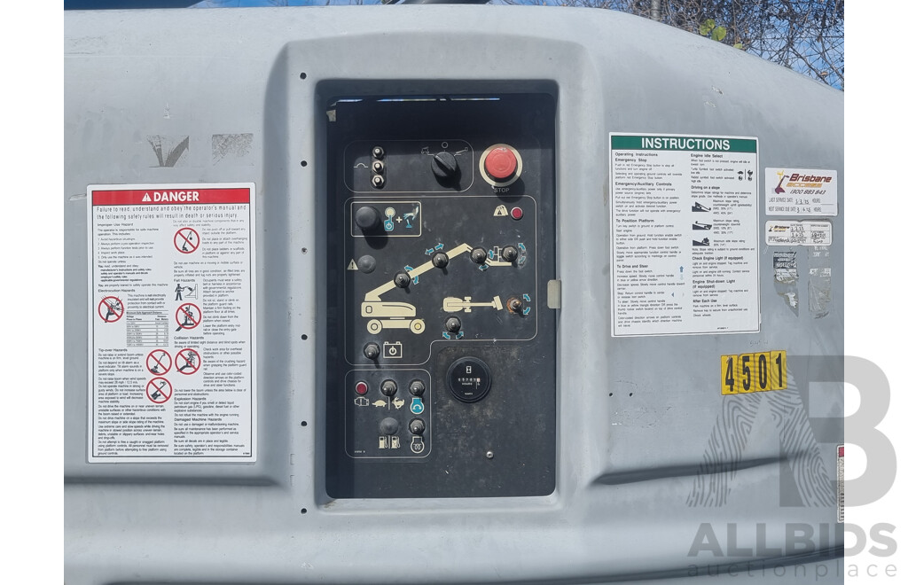 10/2015, 6.8 Tonne, 45ft Diesel Deutz F3L 2011, Telescopic Genie S-45 4WD - 13.7m Stick Boom Lift