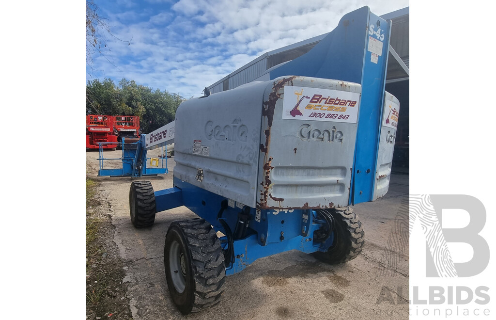 10/2015, 6.8 Tonne, 45ft Diesel Deutz F3L 2011, Telescopic Genie S-45 4WD - 13.7m Stick Boom Lift