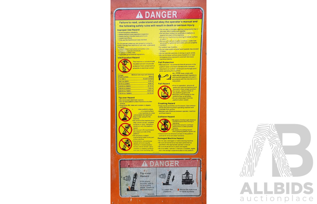 05/2015, Dingli E - Tech S1012-E, Electric Scissor Lift 10m FSV