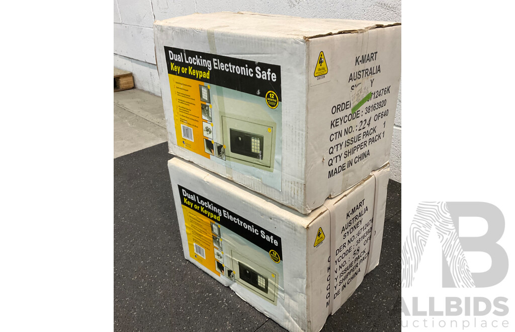 KMART Dual Locking Electronic Safe - Lot of 2