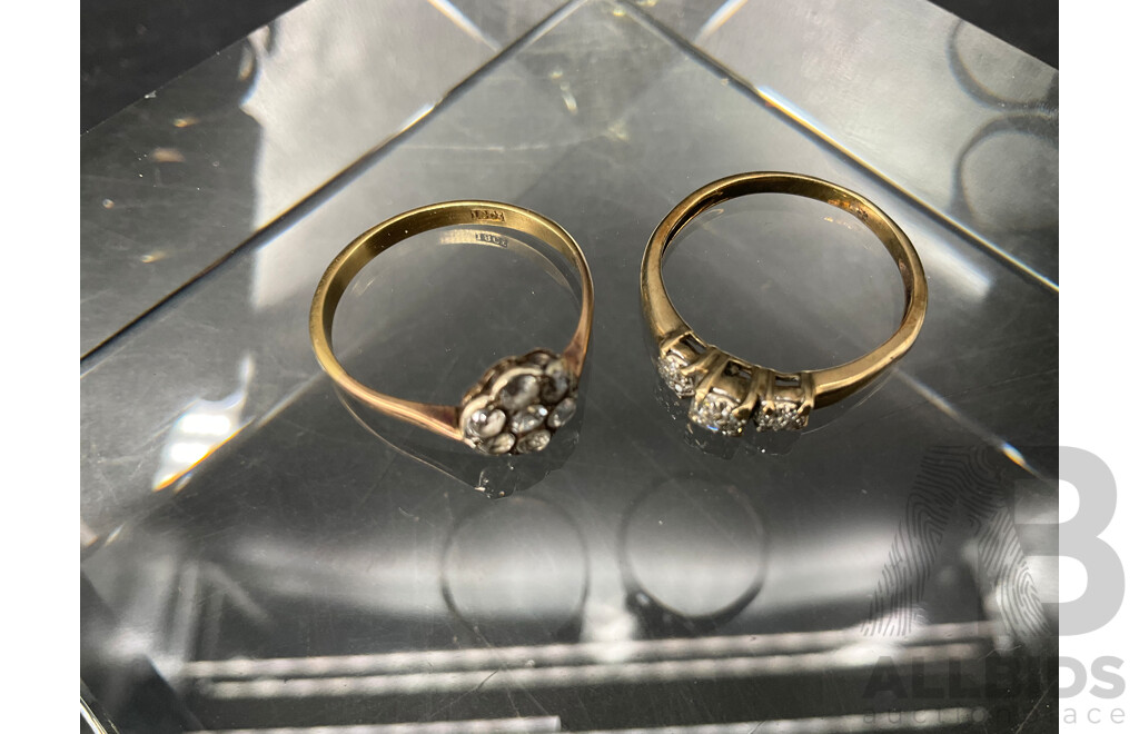 Collection of Estate Jewellery - Including Vintage Flower Pin / Brooch, Opal Earrings, 18ct Gold Flower Head Ring, Tri-color Metal Twisted Bracelet and More   - Lot of 24