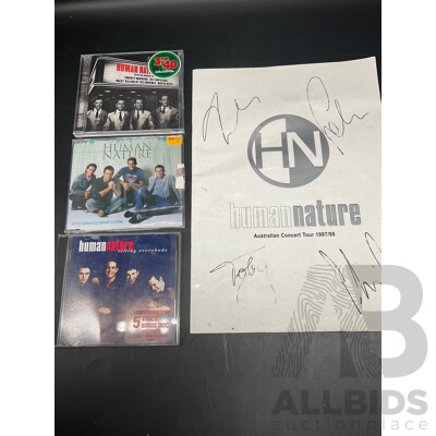 HUMAN NATURE Collection of 3 CD and Autogrphed Australian Concert Tour 1997/98 Magazine - Lot of 4