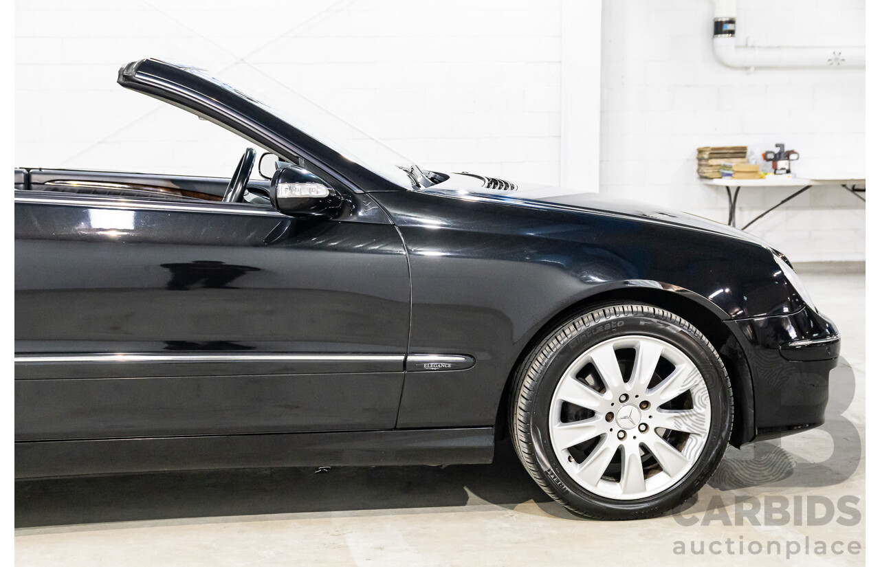 9/2005 Mercedes-Benz CLK350 Elegance C209 MY06 2d Cabriolet Obsidian Black Metallic V6 3.5L