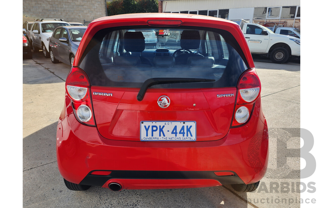 6/2015 Holden Barina Spark CD MJ MY15 5d Hatchback Red 1.2L