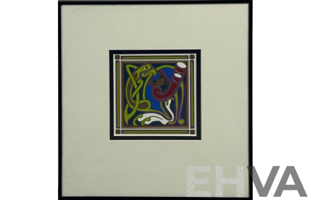 Peter Douglas, (20th Century), Kells Bird, Hand-Printed Silk Screen, 38 x 36 cm (frame)