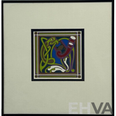 Peter Douglas, (20th Century), Kells Bird, Hand-Printed Silk Screen, 38 x 36 cm (frame)