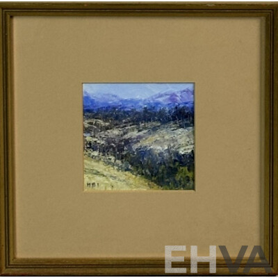 Howard B. Ireland, (20th Century, Australian, 1939-), Eucumbene II, Original Oil, 27.5 x 27.5 cm (frame)
