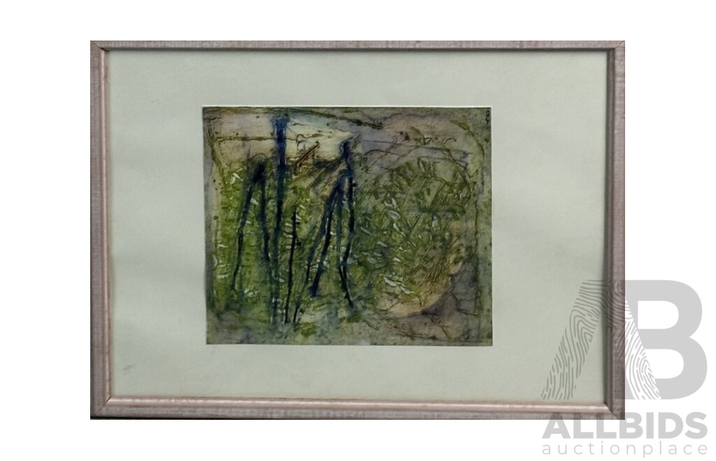 Artist Unknown, (20th Century), Abstract I & II (1995), Pair of Tempera on Card Images, 42 x 32 cm (frames) (2)