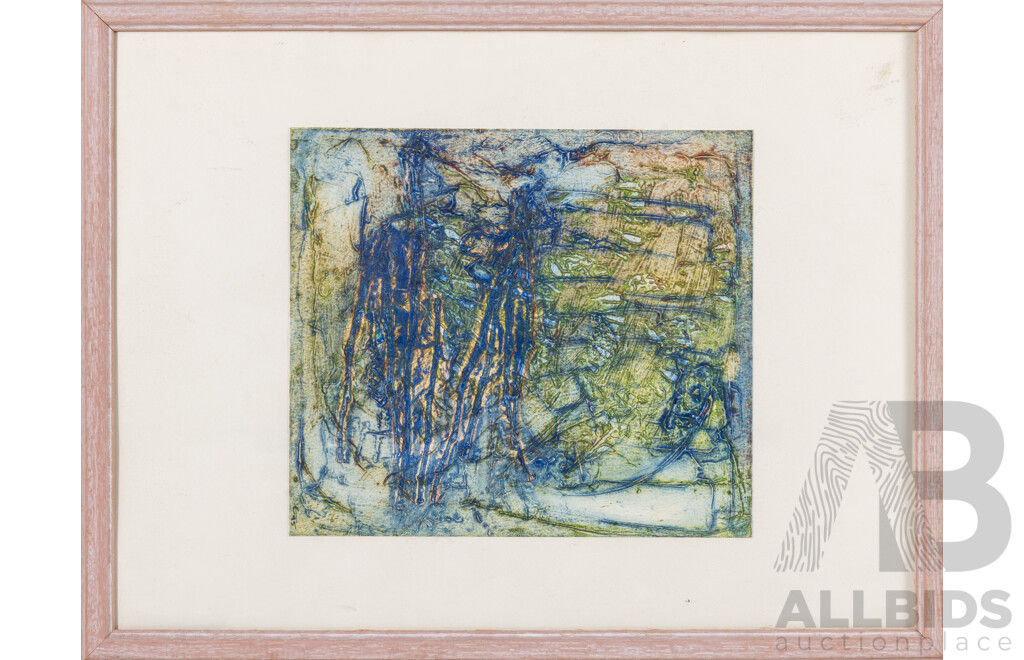 Artist Unknown, (20th Century), Abstract I & II (1995), Pair of Tempera on Card Images, 42 x 32 cm (frames) (2)